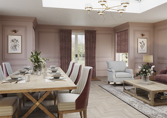 William Morris At Home Marigold Velvet, Berry - Made to Measure Curtains - Image 7